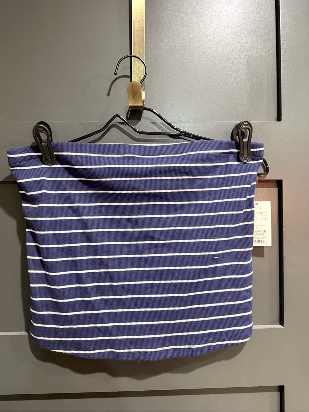 a new day Navy and White Striped Tube Top